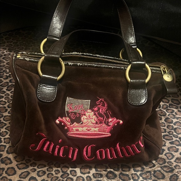 Juicy Couture Handbags - Vintage juicy couture brown velour bag